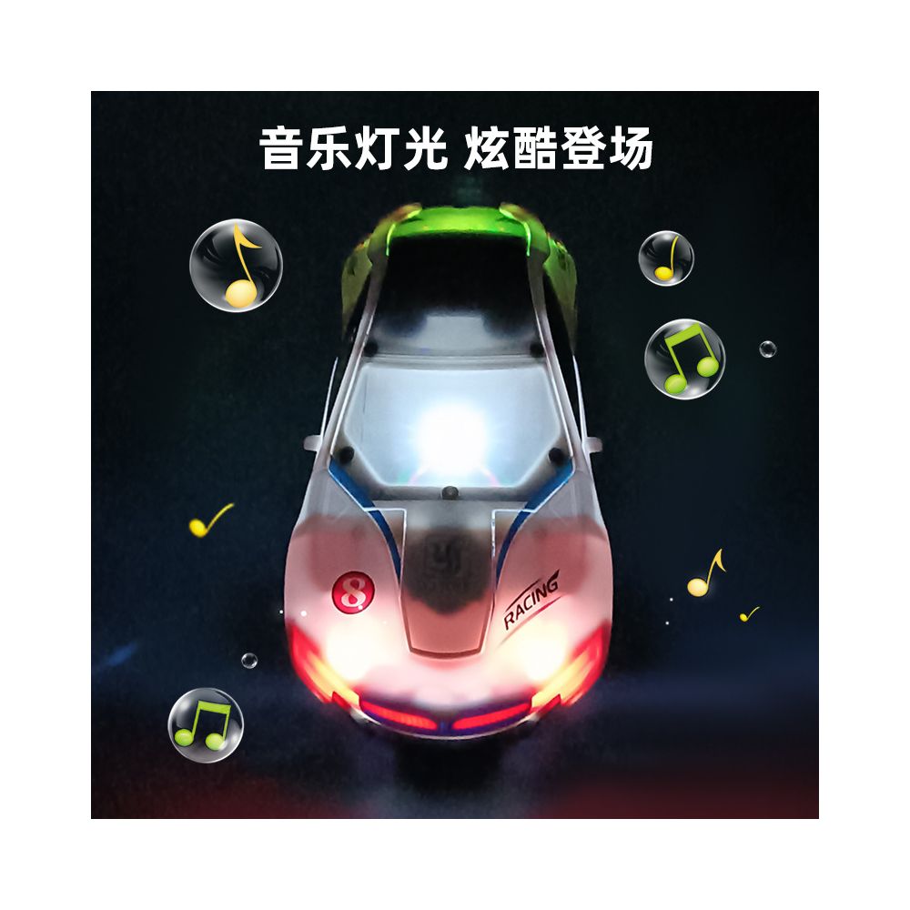 White racing car transforming robot with lights and music omnidirectional automatic shape changing toy for boys image 3