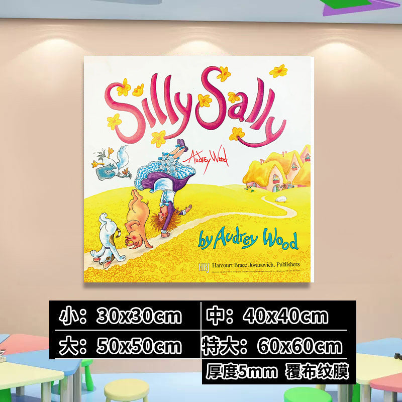 English Classroom Picture Book Library Decoration Kindergarten Corridor Staircase Wall Decoration Hanging Paintings Reading Area Cultural Wall Stickers