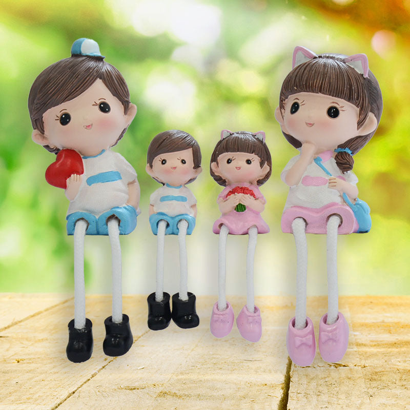 Cross-border couple hanging feet doll home decoration resin crafts decoration four family gift girlfriends Qixi