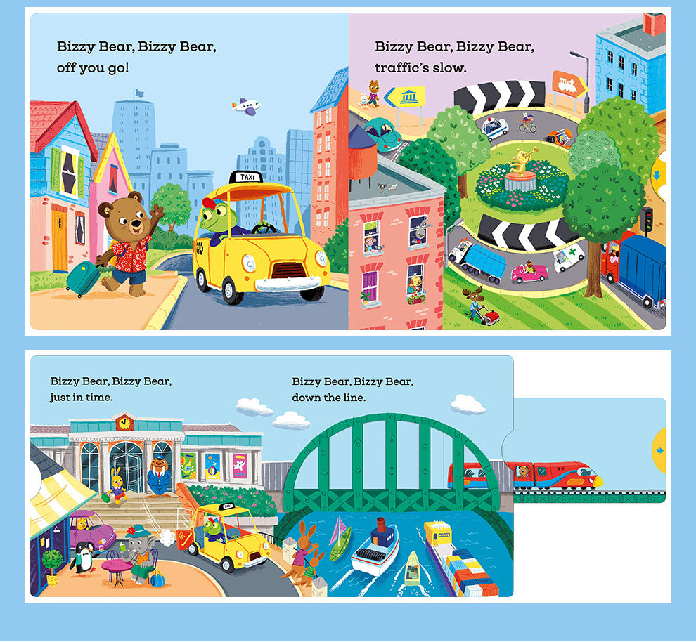Bizzy Bear Busy Little Bear Picture Book Early Education Sing Along with Me Push-Pull Book Little Bear Is Very Busy