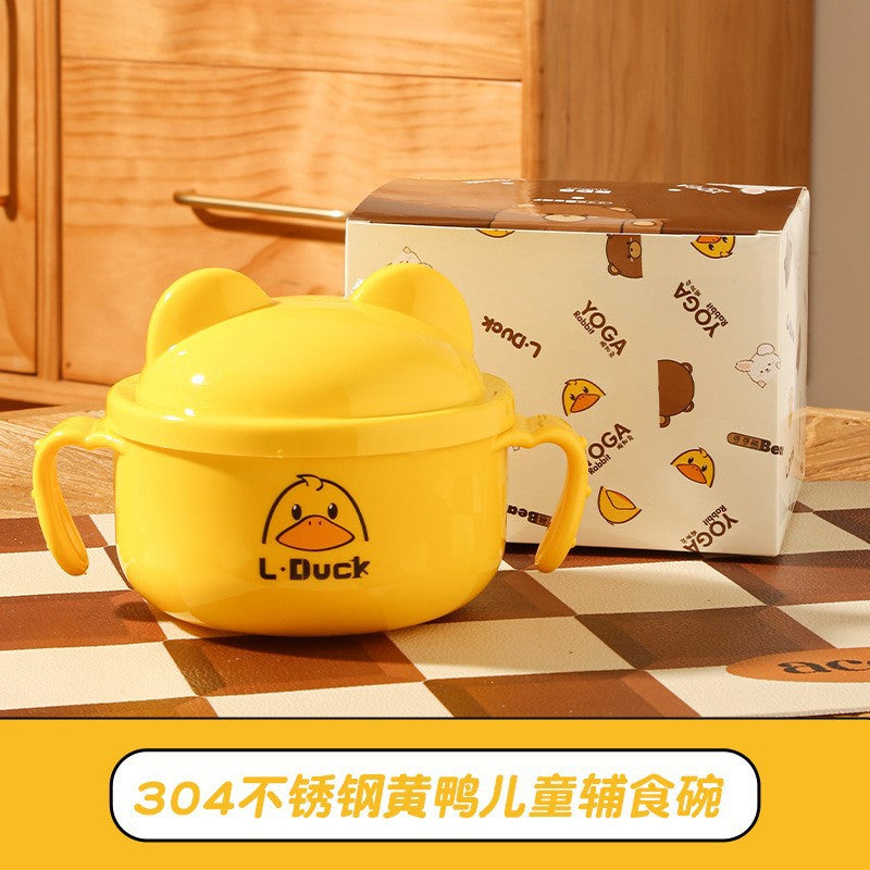 Children's Tableware Set 304 Stainless Steel Baby Learning-To-Eat Training Bowl Food-Grade Feeding Plate