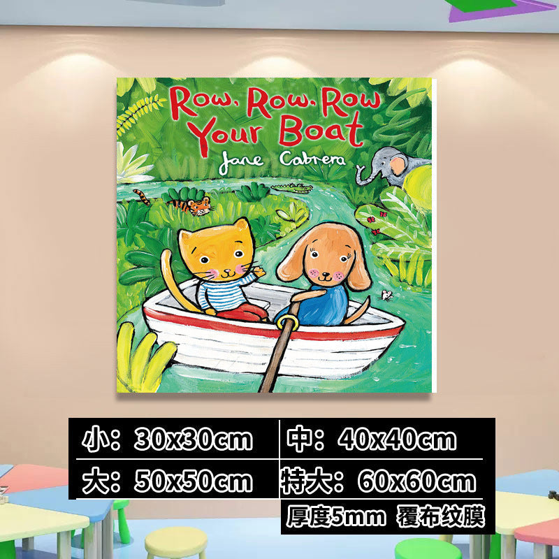 English Classroom Picture Book Library Decoration Kindergarten Corridor Staircase Wall Decoration Hanging Paintings Reading Area Cultural Wall Stickers