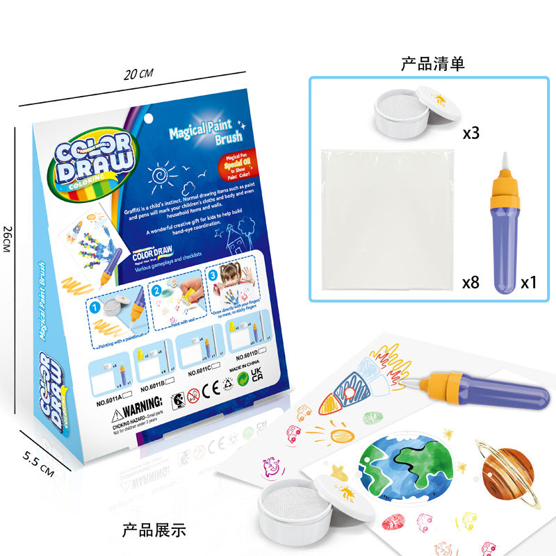 Cross-Border Children's Educational Fantasy Paintbrush Magical Magic Paintbrush Painting Graffiti Children's Educational Enlightenment Interactive Toy