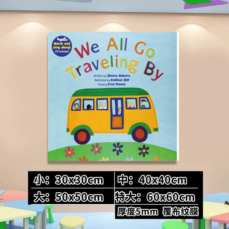 English Classroom Picture Book Library Decoration Kindergarten Corridor Staircase Wall Decoration Hanging Paintings Reading Area Cultural Wall Stickers
