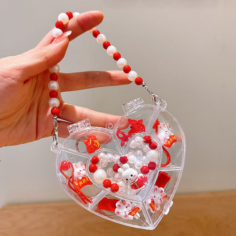 Children's jewelry baby cartoon cute fruit pendant bracelet suit birthday gift box in stock wholesale