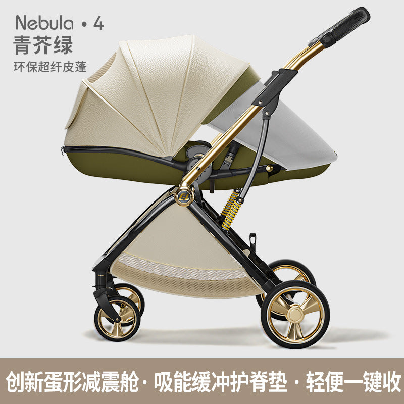 Cool Beile Baby Stroller Can Be Used for Sitting and Lying Down, Suitable for Children from 0 to 3 Years Old, Lightweight Foldable High-View Stroller for Toddlers, Bidirectional Baby Stroller