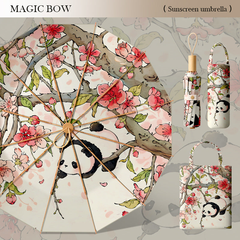 24-Bone High-End Sunshade Umbrella, Sun Protection and Uv Protection, Women's Double-Layer Double-Flower Sun Umbrella, Rain or Shine, Wind-Resistant and Reinforced