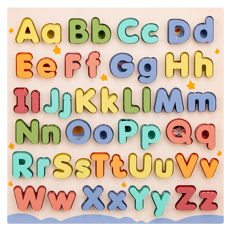 Kindergarten New Wooden Case Letter Color Cognitive Matching Children's Educational Early Education Three-dimensional Puzzle Toys