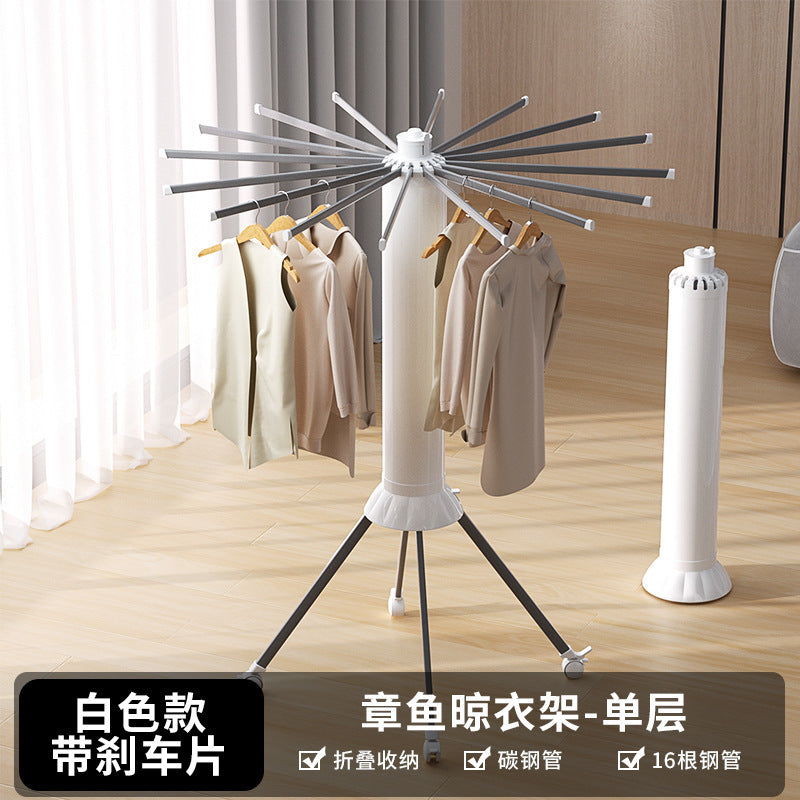 Bestselling Octopus Foldable Clothes Drying Rack, Balcony Household Floor-Standing Multi-Function Mobile Laundry Hanger for Drying Clothes & Blankets