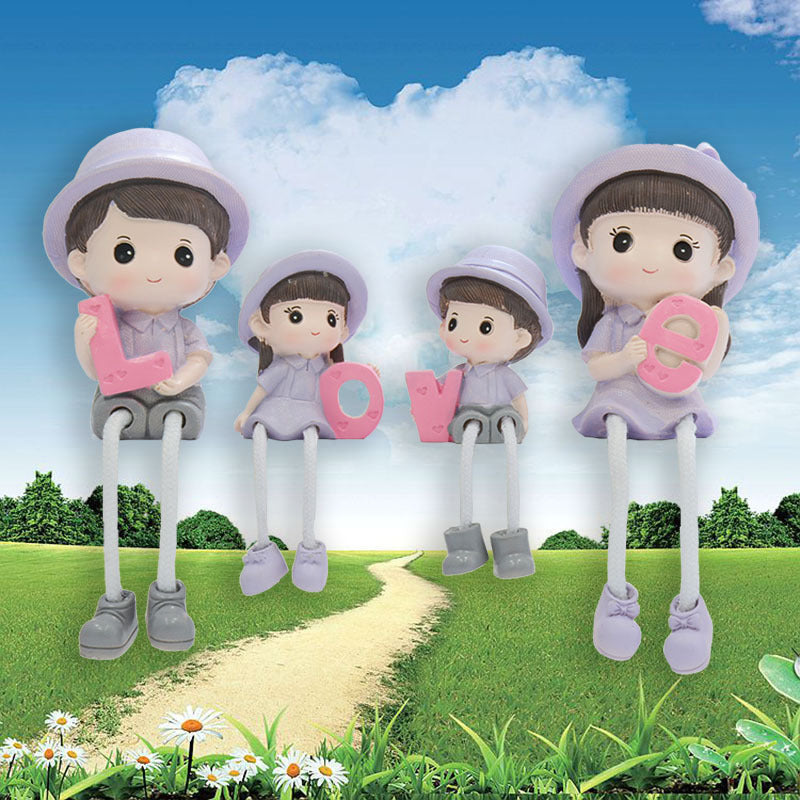 Cross-border couple hanging feet doll home decoration resin crafts decoration four family gift girlfriends Qixi