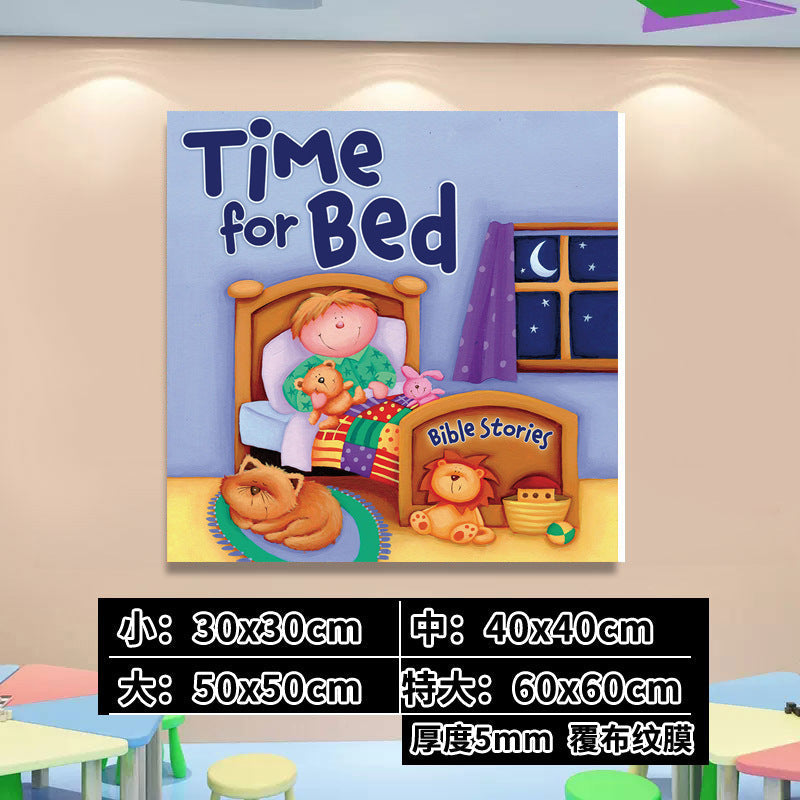 English Classroom Picture Book Library Decoration Kindergarten Corridor Staircase Wall Decoration Hanging Paintings Reading Area Cultural Wall Stickers