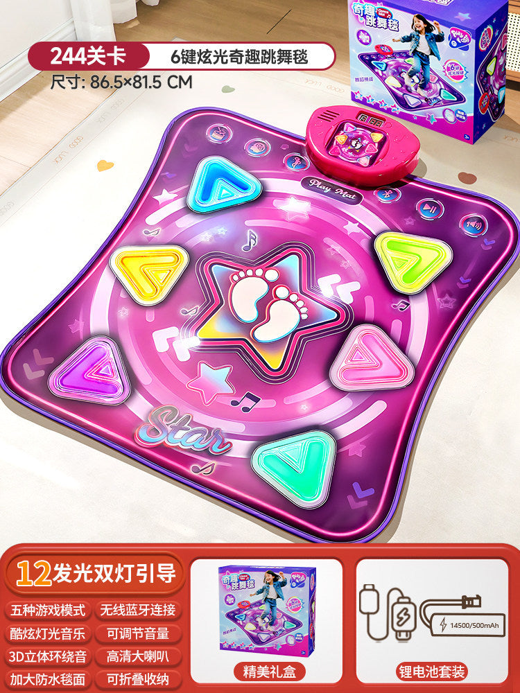 Double-Player Pk Dance Mat Music Bluetooth Motion Sensory Trainer Fitness Height-Increasing Game Jumping Mat Children's Toy