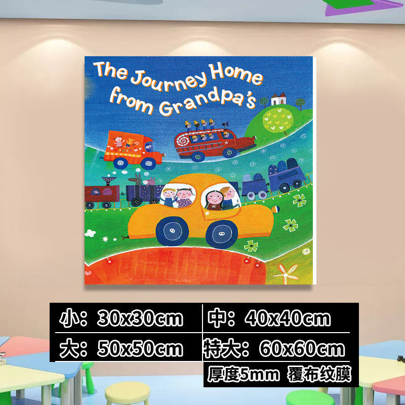 English Classroom Picture Book Library Decoration Kindergarten Corridor Staircase Wall Decoration Hanging Paintings Reading Area Cultural Wall Stickers