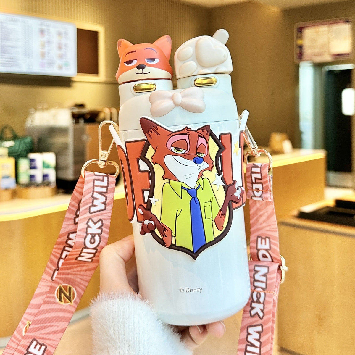 Judy Nick Children's Thermos Cup, New Model, Stylish Straw Cup for Girls, Portable Strap Water Bottle, Specially Designed for Students Going to School