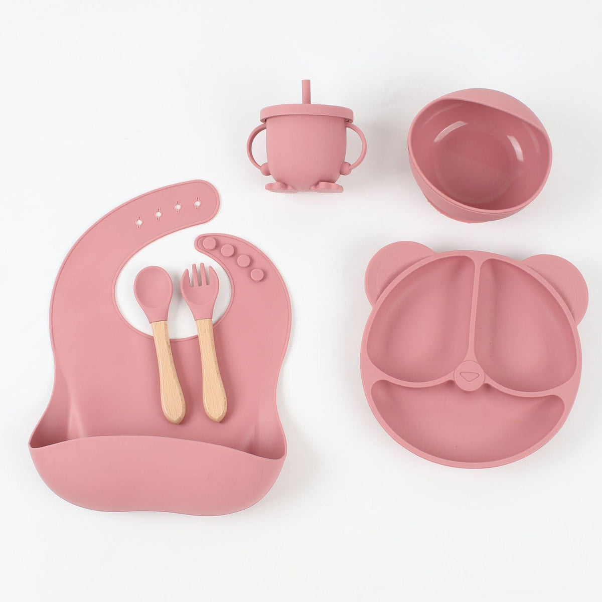 6-Piece Set of Silicone Baby Tableware, Baby Food Bowls, Baby Supplies, Kidsren's Supplies, Mother and Baby Supplies, Supply Plates