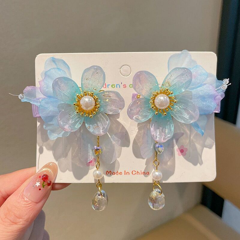 Children's Ancient Style Hair Accessories, Hairpins, Han Dynasty Costume Accessories, Tassels, Flowers, Super Fairy Clips, Girls' Glass Headdresses, Butterflies