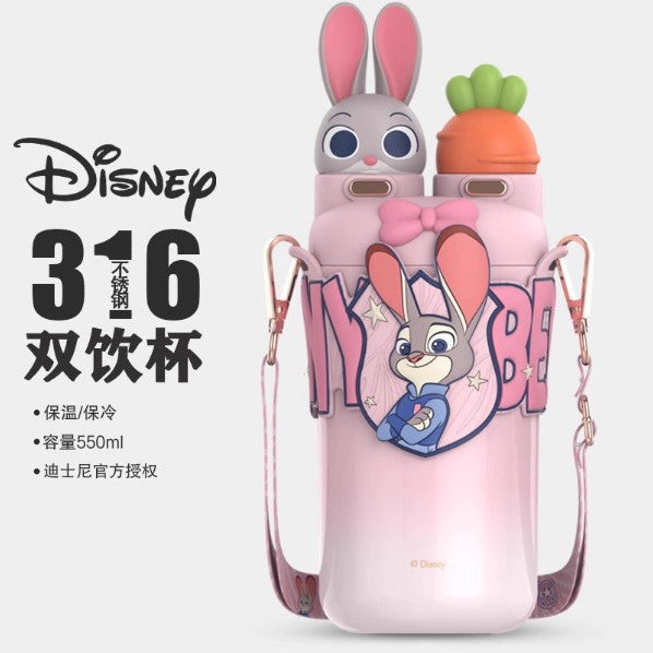 Judy Nick Children's Thermos Cup, New Model, Stylish Straw Cup for Girls, Portable Strap Water Bottle, Specially Designed for Students Going to School