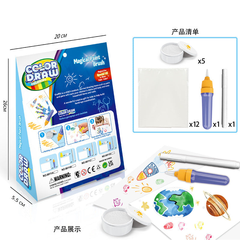 Cross-Border Children's Educational Fantasy Paintbrush Magical Magic Paintbrush Painting Graffiti Children's Educational Enlightenment Interactive Toy