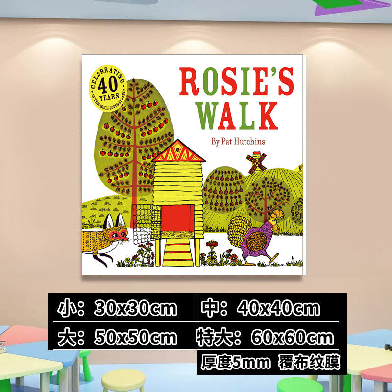 English Classroom Picture Book Library Decoration Kindergarten Corridor Staircase Wall Decoration Hanging Paintings Reading Area Cultural Wall Stickers