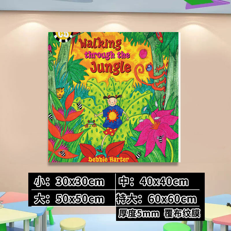 English Classroom Picture Book Library Decoration Kindergarten Corridor Staircase Wall Decoration Hanging Paintings Reading Area Cultural Wall Stickers