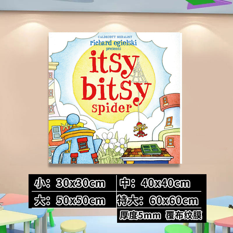 English Classroom Picture Book Library Decoration Kindergarten Corridor Staircase Wall Decoration Hanging Paintings Reading Area Cultural Wall Stickers