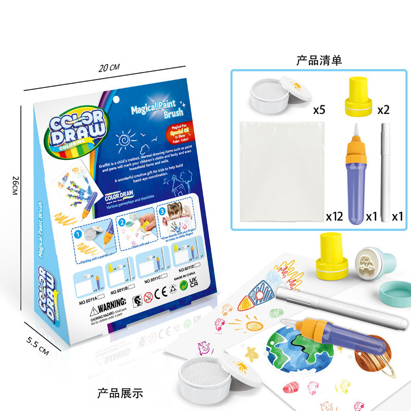 Cross-Border Children's Educational Fantasy Paintbrush Magical Magic Paintbrush Painting Graffiti Children's Educational Enlightenment Interactive Toy