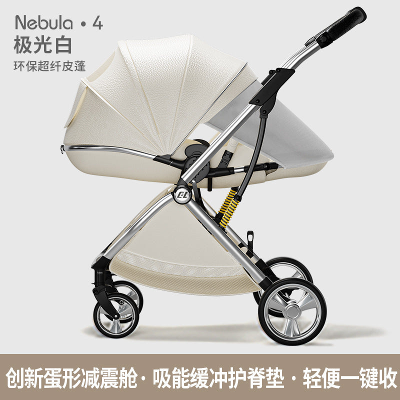 Cool Beile Baby Stroller Can Be Used for Sitting and Lying Down, Suitable for Children from 0 to 3 Years Old, Lightweight Foldable High-View Stroller for Toddlers, Bidirectional Baby Stroller