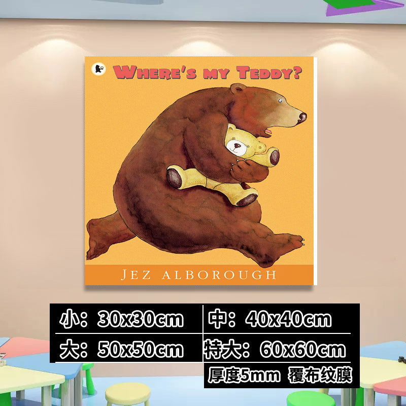 English Classroom Picture Book Library Decoration Kindergarten Corridor Staircase Wall Decoration Hanging Paintings Reading Area Cultural Wall Stickers