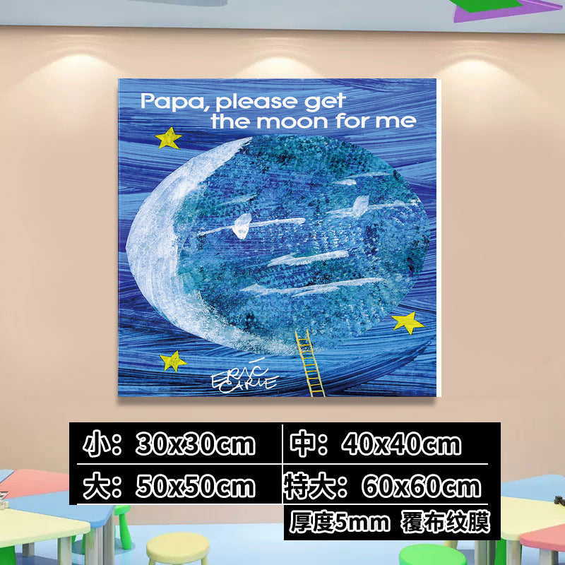 English Classroom Picture Book Library Decoration Kindergarten Corridor Staircase Wall Decoration Hanging Paintings Reading Area Cultural Wall Stickers
