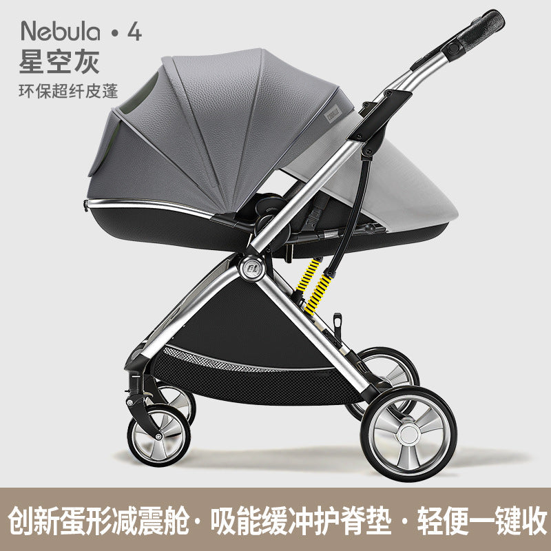 Cool Beile Baby Stroller Can Be Used for Sitting and Lying Down, Suitable for Children from 0 to 3 Years Old, Lightweight Foldable High-View Stroller for Toddlers, Bidirectional Baby Stroller