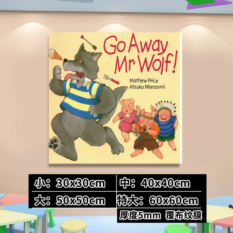 English Classroom Picture Book Library Decoration Kindergarten Corridor Staircase Wall Decoration Hanging Paintings Reading Area Cultural Wall Stickers