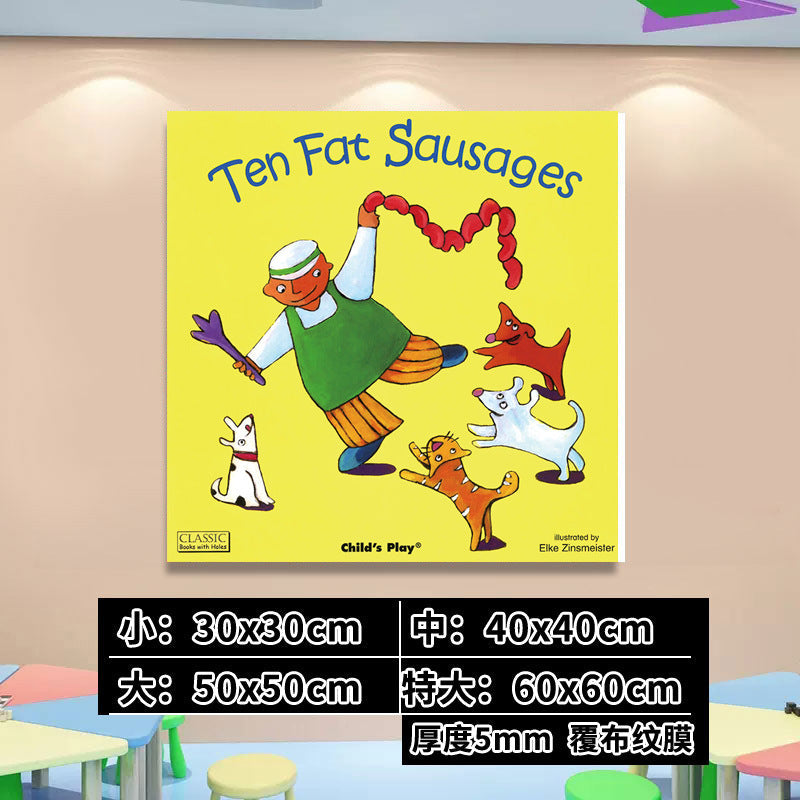 English Classroom Picture Book Library Decoration Kindergarten Corridor Staircase Wall Decoration Hanging Paintings Reading Area Cultural Wall Stickers
