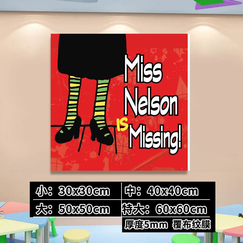 English Classroom Picture Book Library Decoration Kindergarten Corridor Staircase Wall Decoration Hanging Paintings Reading Area Cultural Wall Stickers