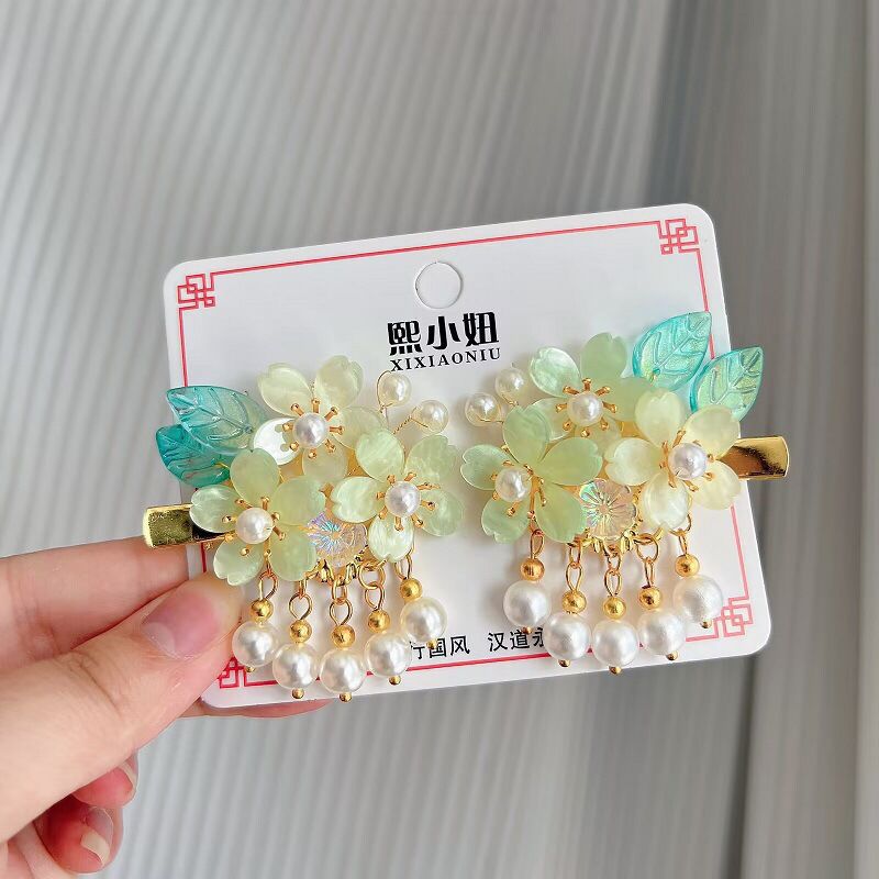 Children's Ancient Style Hair Accessories, Hairpins, Han Dynasty Costume Accessories, Tassels, Flowers, Super Fairy Clips, Girls' Glass Headdresses, Butterflies