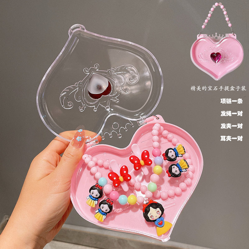 Children's jewelry baby cartoon cute fruit pendant bracelet suit birthday gift box in stock wholesale