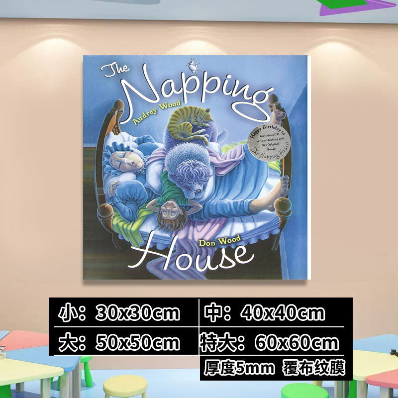 English Classroom Picture Book Library Decoration Kindergarten Corridor Staircase Wall Decoration Hanging Paintings Reading Area Cultural Wall Stickers