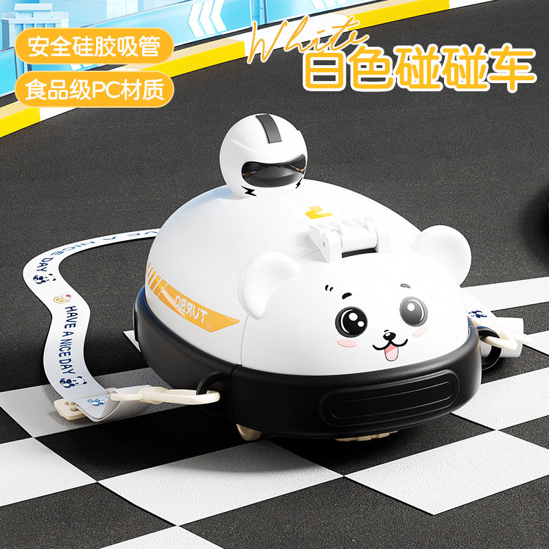 New Baby Bus Car Water Cup High Color Value Children's Suction Tube Cup Outdoor Portable Lid Large Capacity Water Cup