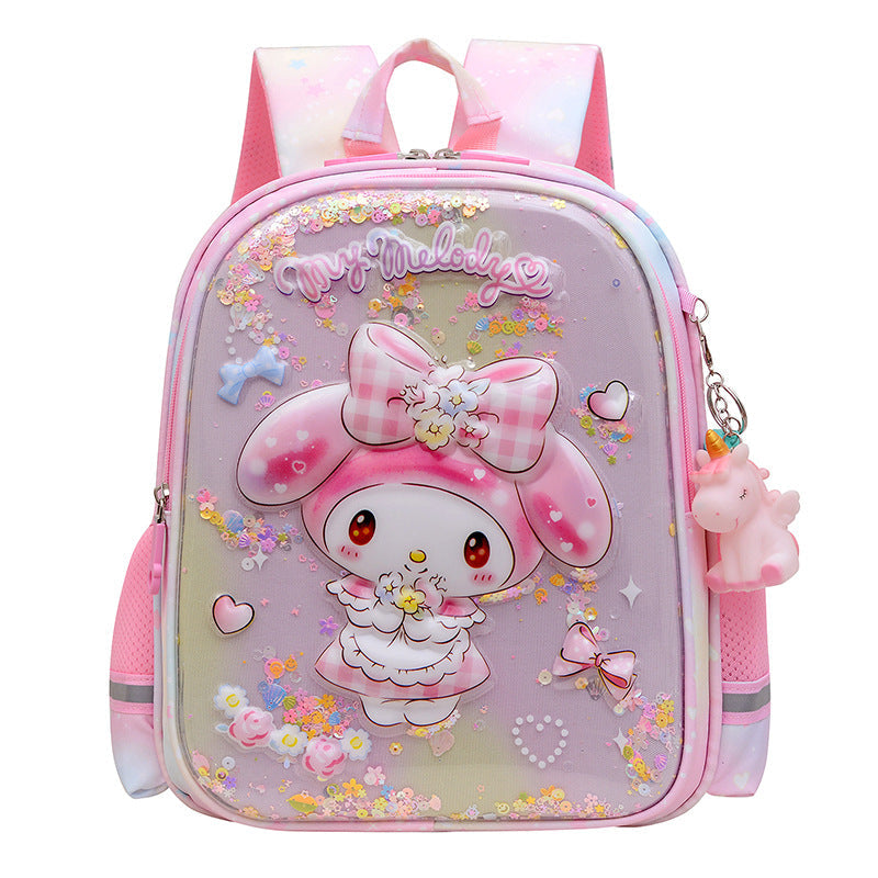 Cute Kuromi Kindergarten School Bag 4-6 Years Old Middle and Large Class Backpack Preschool Girls Children's Hard Shell Bag