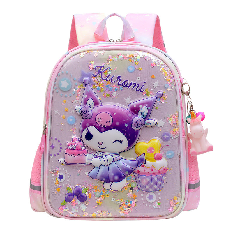 Cute Kuromi Kindergarten School Bag 4-6 Years Old Middle and Large Class Backpack Preschool Girls Children's Hard Shell Bag