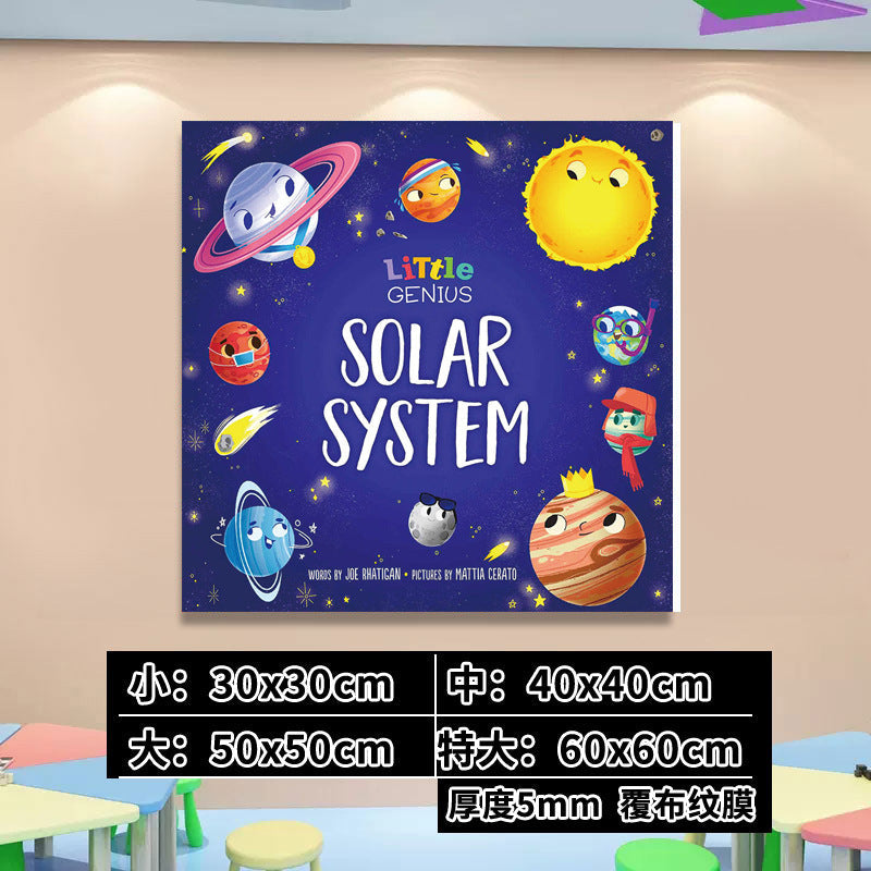 English Classroom Picture Book Library Decoration Kindergarten Corridor Staircase Wall Decoration Hanging Paintings Reading Area Cultural Wall Stickers