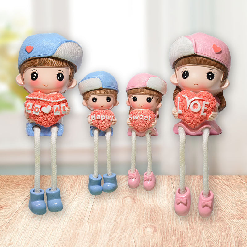 Cross-border couple hanging feet doll home decoration resin crafts decoration four family gift girlfriends Qixi
