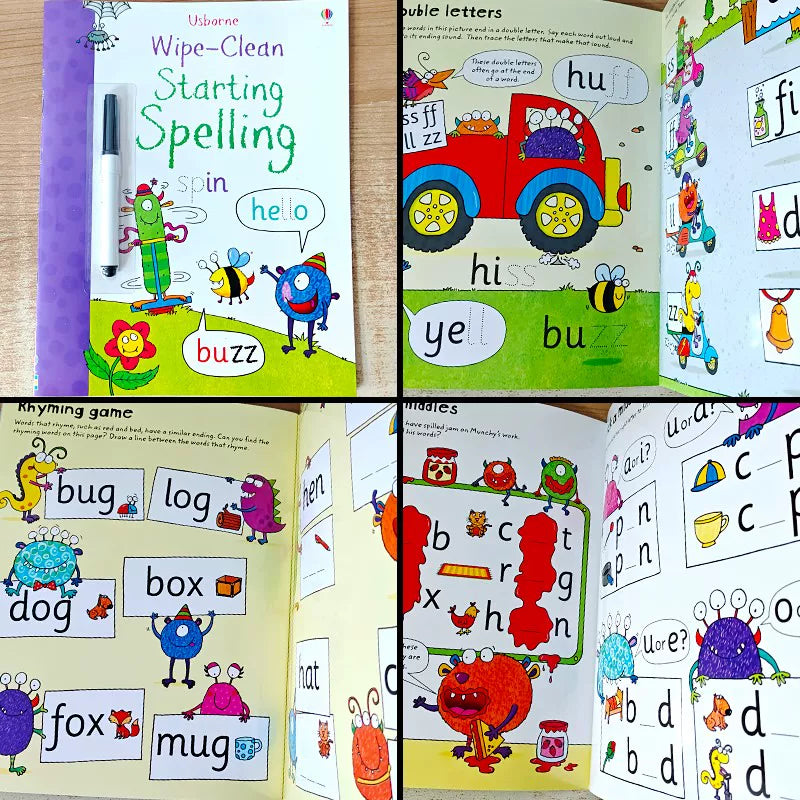 Erasable and reusable English learning workbook