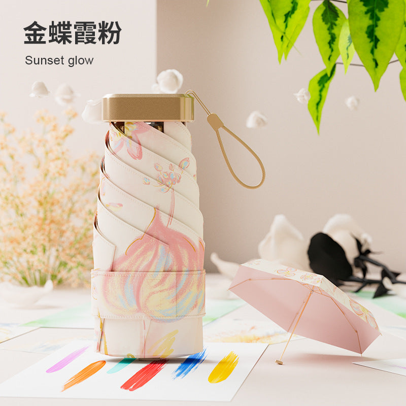 32-Bone Foldableing Sunny and Rainy Umbrella for Women, Sunny and Rainy Dual-Use Sun Protection and Anti-Uv Sun Umbrella, Enlarged, Reinforced and Thickeneded Sunshade