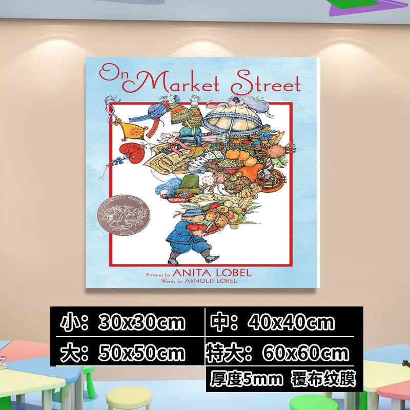 English Classroom Picture Book Library Decoration Kindergarten Corridor Staircase Wall Decoration Hanging Paintings Reading Area Cultural Wall Stickers