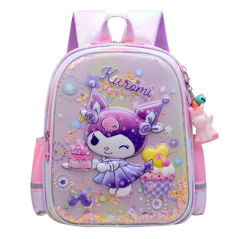 Cute Kuromi Kindergarten School Bag 4-6 Years Old Middle and Large Class Backpack Preschool Girls Children's Hard Shell Bag