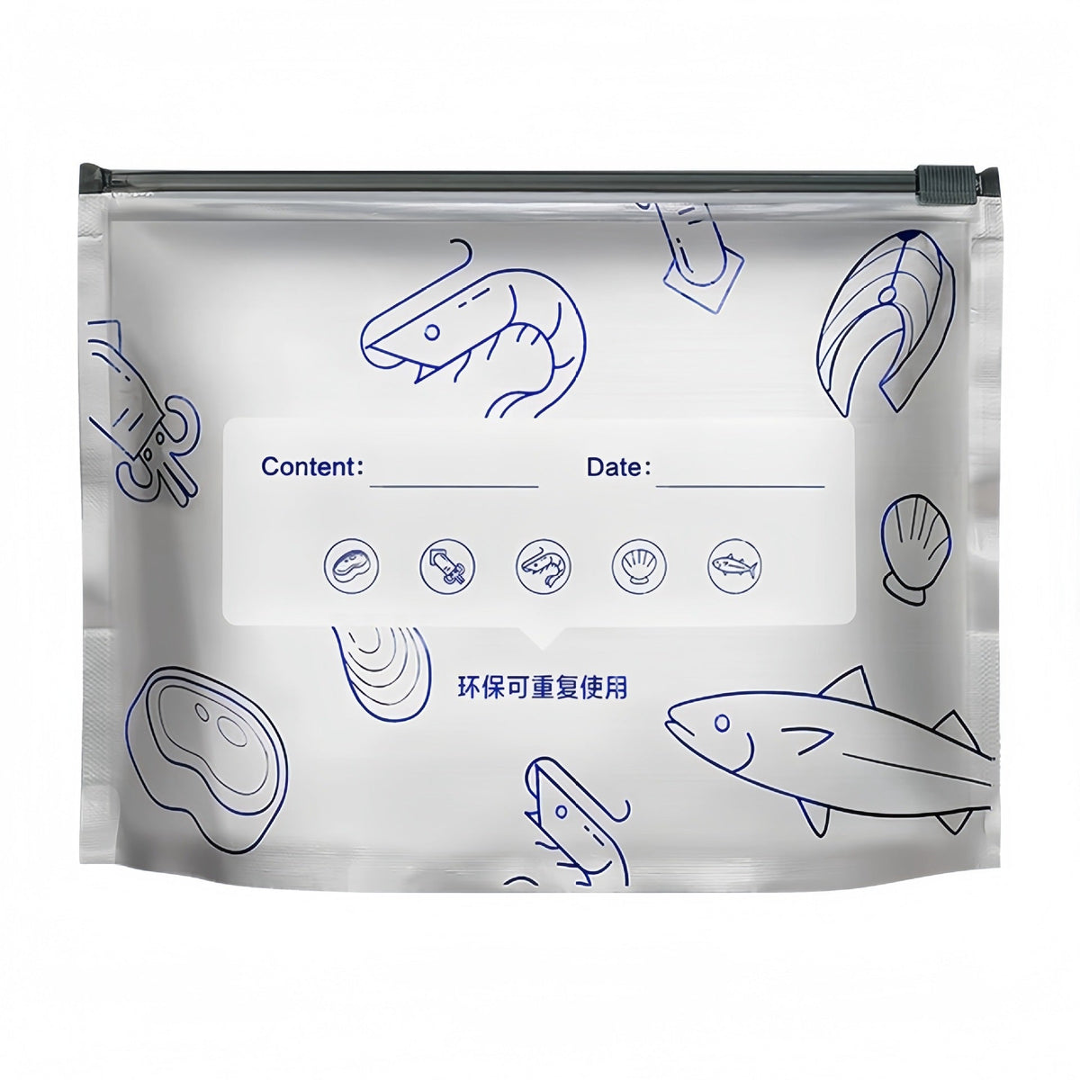 A generation of aluminum foil fresh-keeping bag food grade refrigerator freezer lock fresh sealed bag zipper seal sub-bag wholesale