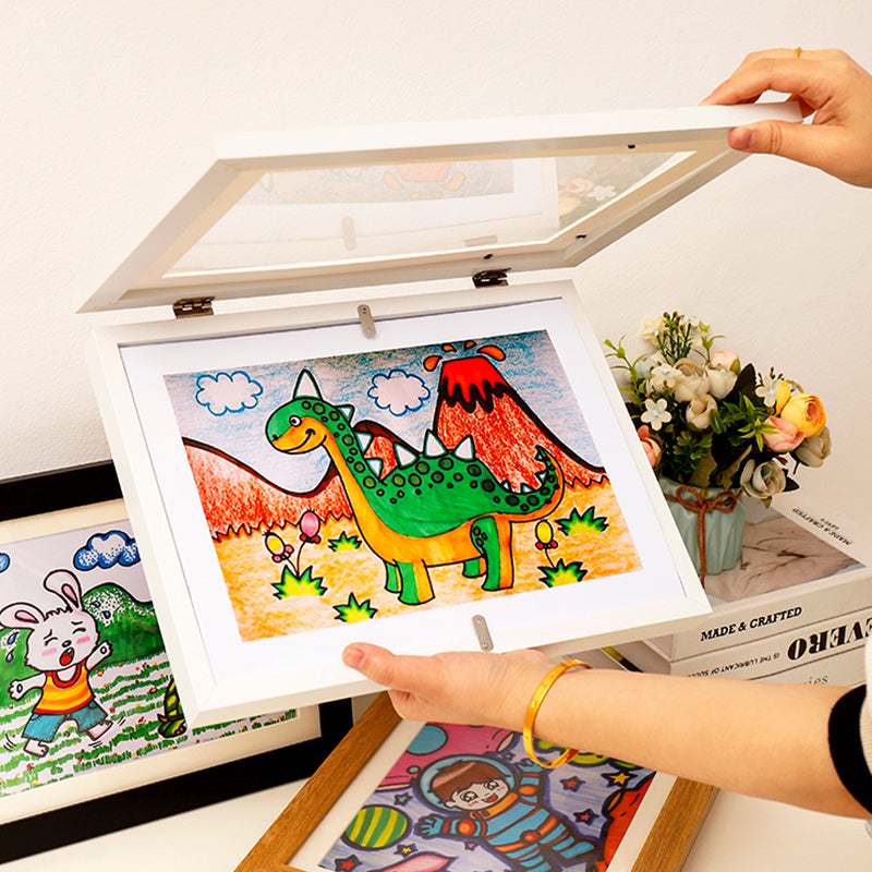 Children's Art Painting Storage Frame Kindergarten Work Display Frame A4A3 Framed Easel Magnetic Flip Photo Frame