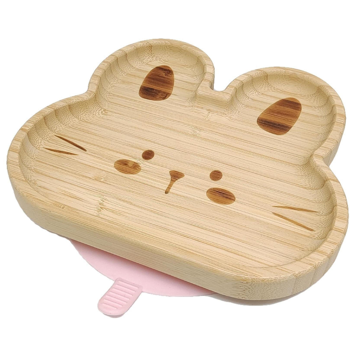 Amazon's New Bamboo and Wood Dinner Plate, Baby Food Supplement Plate, Cartoon Anti-Fall Suction Cup, Anti-Tipping Bamboo and Wood Children's Tableware
