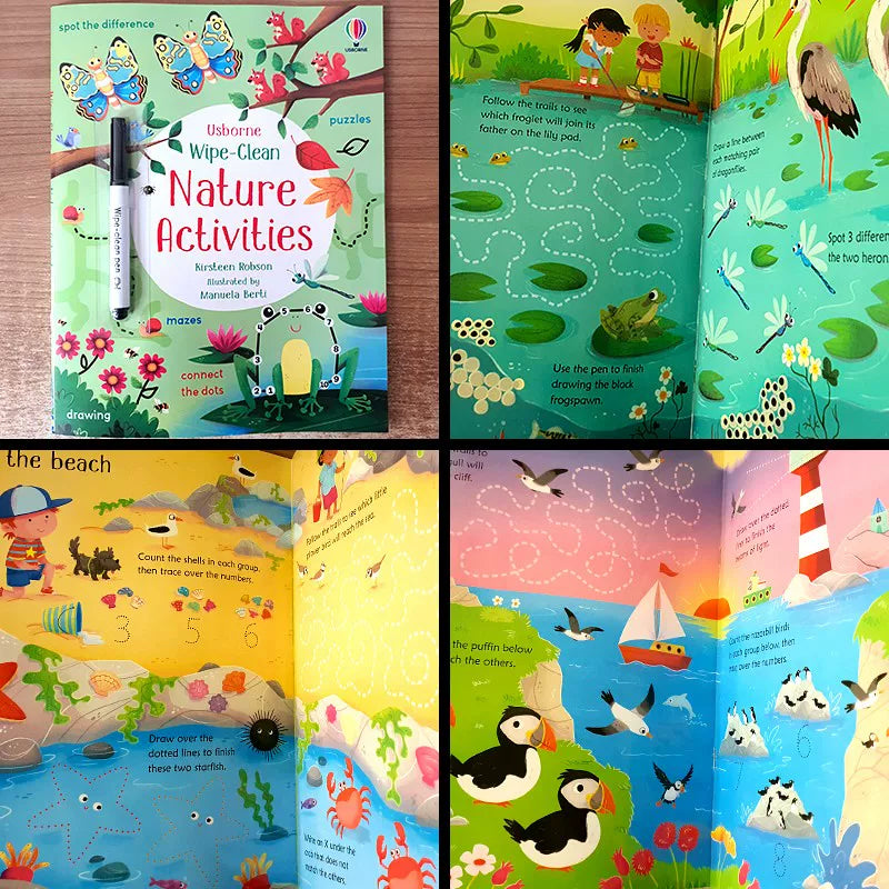 Erasable and reusable English learning workbook