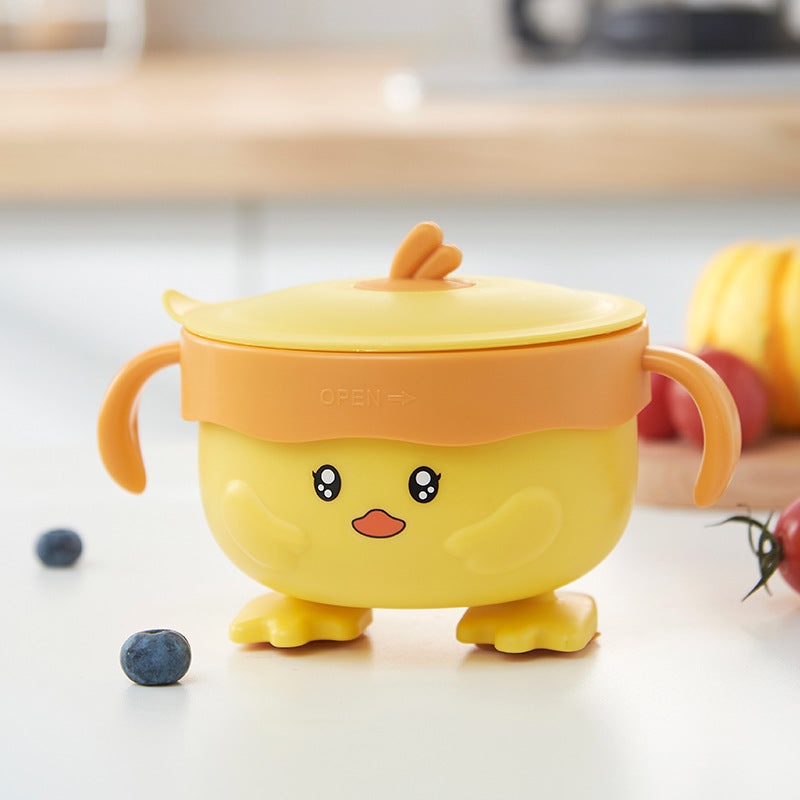 Children's Tableware Detachable Water-Filled Insulated Bowl with Suction Cup, 316 Stainless Steel Baby Food Bowl with Suction Cup for Feeding